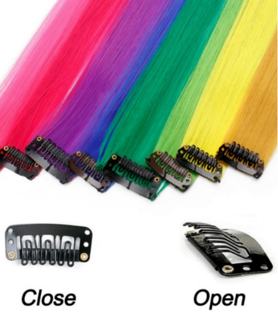 Colored Clip in Synthetic Hair Extensions